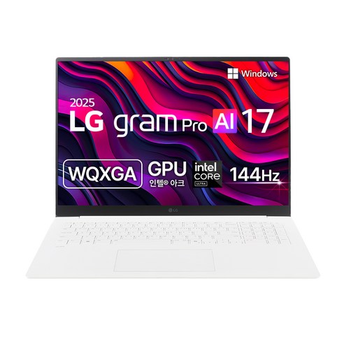LG전자 2025 그램 Pro AI 17 노트북, 코어 Ultra5 애로우레이크 탑재, AI 작업과 멀티태스킹에 최적화된 초경량 17인치 노트북