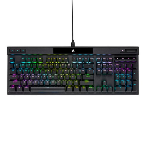 알루미늄 바디와 전용 미디어 키가 장착된 하이엔드 게이밍 키보드 상세 모습